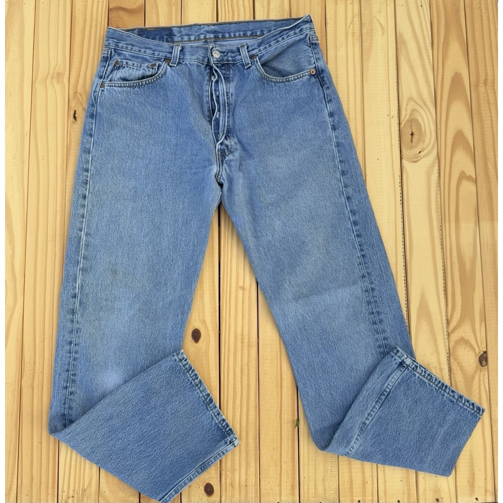 Vtg 90s Levi's Jeans 501-0115 XX Button Fly USA Made Mens Size 34/32 Light Wash